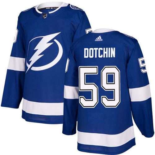 Adidas Men Tampa Bay Lightning #59 Jake Dotchin Blue Home Authentic Stitched NHL Jersey->tampa bay lightning->NHL Jersey